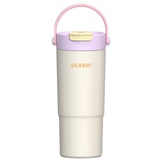 SGAKIC 진공 스텐 빨대 텀블러 보온보냉 차망 밀폐 워터보틀, 1개, 650ml, 화이트