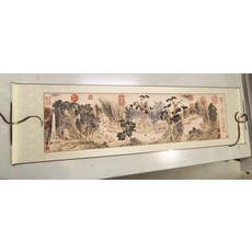 宋代美學掛畫 文征明 蘭亭雅集 卷 裝裱尺寸52x185釐米, 參考詳情頁