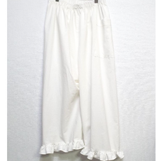 린넨의정원 자연소재 프릴 속바지 순면 화이트 여자 잠옷 팬츠