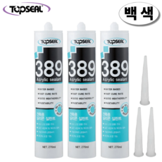 탑씰 389 수성 아크릴 백색 실리콘 실란트 270ml 노즐포함, 3개