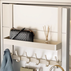 르벤아트 문걸이 도어행거 무타공 선반 벽걸이 12구 42.5 x 40 cm, 화이트, 1개