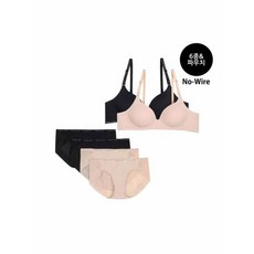 휠라 언더웨어 베이직 노와이어 브라 팬티 6종 PACK FI4BAF1497F SKN
