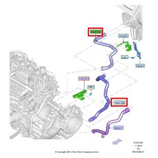 Ford FOCUS MK3.5 1.5 15-19 熱風箱水管, 1個, 短(18472A)
