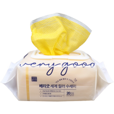 자연톡 국산 일회용 세제 수세미 세제가 들어있는 뽑아쓰는 베리굿 올인원 세제수세미 캠핑용 여행용 사무실 욕실 휴대용 1회용 세제묻은 일체형, 혼합색상, 1개, 20개입