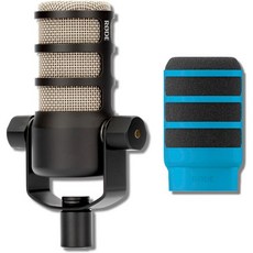 로데 포드마이크 화이트 캐노이드 다이내믹 방송용 마이크로폰 와이즈14 팝 필터 - 핑크, Podmic (with WS-14 Blue)