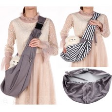 애완동물 외출 크로스 애완동물 가방 휴대용 조절 어깨끈 양면 등 애완동물 고양이 개 가방, 진회색, 1개