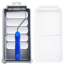 Mister Rui 폼 페인트 롤러 8팩 10.2cm(4인치) 키트 완벽한 미니 작은 커버 프레임 트레이 및 라이너 포함 전문적인 페인팅 결과 150433