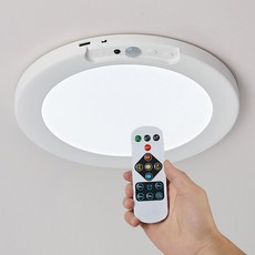 사는잼 LED 엣지 대용량 무타공 원형 충전식 벽등/현관조명(센서등) 리모컨포함 5000mah 8W, 1개