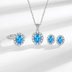 투니스 심플 큐빅 반지 + 귀걸이 + 목걸이 세트