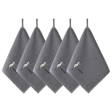 포송타월 오코텍스인증 레빗고리 어린이집 고리수건, 회색, 5개