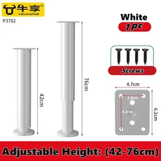 8-110cm 높이 조절 가능한 가구 지지대 침대 프레임 금속 다리 침대/소파/캐비닛/소파/테이블, 01 China Mainland, 27 white 42-7cm