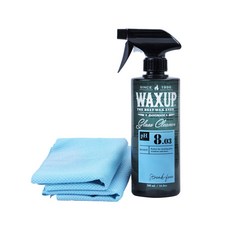 【WAXUP-毛孩/小孩內裝清潔組】口水 腳印 食物污漬 都從容清潔 免水洗 不刺鼻 寵物小孩都安全使用 親子出遊必備, 1個, 玻璃清潔劑(附擦拭布*2), 500ml