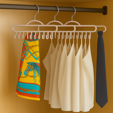 라라마을 깔끔 수납 논슬립 옷걸이 나시 넥타이 벨트 스카프 정리 걸이, 2개, 라이트 그레이