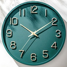 메르헨몬드 국산 트윙클 인테리어 무소음 벽시계 30cm, 그린