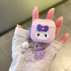 러브 리본 핑크 에어팟 키링 세트(모든기종 가능), 퍼플, 1개, 에어팟4세대