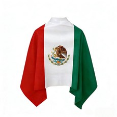 KINFAVOU Mexico Flag Cape Costume World Cup 2026 Soccer Fan Kit Sleeves Scarf Cheering Horn Fa