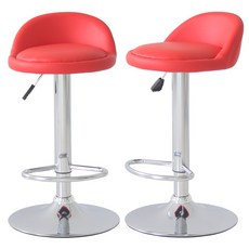 베스트렉 A122 발걸이형 홈바의자 아일랜드 식탁의자 높은의자(1P), 레드