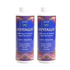 크리스탈럭스 퓨어 & 내추럴 크리스탈 데오드란트 바디 파우더, 113g, 2개
