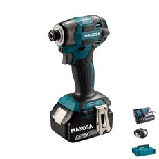 MAKOSA 18V 無碳刷衝擊起子機, 1個, 一電一充