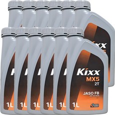 킥스 2행정 가솔린 엔진오일 KIXX M 2T, 12개, 5w30, 1L