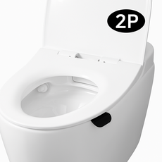 뉴에잇 욕실 변기커버 위생 손잡이 2p, 블랙