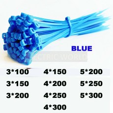 자동 케이블 타이 플라스틱 나일론 와이어 150 100PCS 파란 고정 200 100 지퍼, 4x200 BLUE