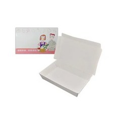 【嚴選SHOP 台灣製 便當盒】一體式餐盒 紙粿盒 吐司盒 一體特中 漢堡盒 一體小餐盒 點心盒 免洗餐盒【W049】, 1個, 點心盒(花色隨機)(100入)