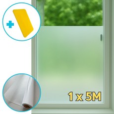 데일리담 무점착 자외선 차단 유리창 시트지 1 x 5 M, 반투명안개