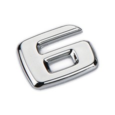 YSA 數字造型車用飾貼，個性化車身裝飾，耐候材質不易褪色，簡單黏貼, 1個, 6