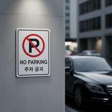 나비쌤 주차 금지 안내판, 화이트