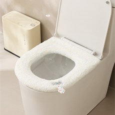 雲朵絨加大帶提手秋冬柔軟馬桶套坐墊半邊絨坐便墊家用可水洗墊子, 1個, 黃藍貓爪