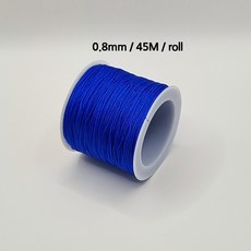 [비즈엔케이] 0.8mm 나일론 매듭실 45M (롤) 판매단위 팔찌 만들기 재료, 1개, 블루