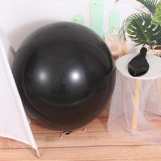 대형 방폭 라텍스 풍선 볼 완구, 1개, 정원형 36인치 블랙 5개