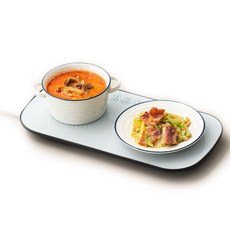푸드워머 온열패드 가정용 식탁 실리콘 휴대용 다이닝 매직워머36.5cmX18cm, 흰색 푸드워머
