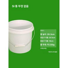 플라스틱통 버킷 물통 세차바케스 세차 용기 눈금 청통, 16L 뚜껑 없음, 1L