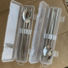 臺灣爆款 410不鏽鋼餐具三件套裝 學生便攜餐具 戶外筷子勺子餐具套裝 一個人, 默認項,戶外無盒套裝【勺+筷子】, 1個