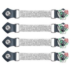 Dream Apparel 4피스 블링 크리스탈 오토바이 조끼 익스텐더 여성용 바이커 인조 가죽 엔드와 라인스톤 체인 포함 장미., [ 1126466 ] Dream Apparel 4피스, 블랙 하트 & 레드 로즈 & 그린 잎