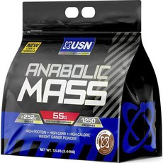 Usn 高蛋白增重粉 巧克力口味, 1個, 5.44kg