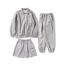 [4월 8일 출발] 슈퍼서브 테니스 하프 집업 조거 세트-그레이