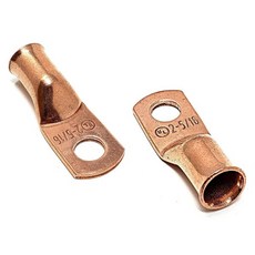 10개 WNI 20 게이지 x 38 순수 구리 배터리 용접 케이블 러그 커넥터 링 단자, 25 pieces, 2 Gauge 5/16" Hole