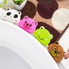 데이슬롯 동물 변기커버 손잡이 변기카바, 핑크 곰돌이