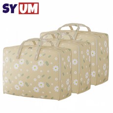 SYUM 예쁜수납 정리 포켓옷 수납함대용량 접이식 수납박스 초대형 이불압축파치, 3개, 솔레이-