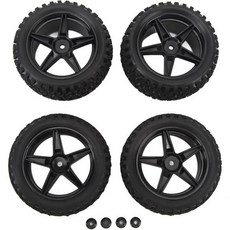 4개 세트 85mm 전면 RC 트럭 휠 42mm 후면 오프로드 타이어 5성 림 고성능 카 고무 Axial 110 원격 조종차용 내구성 있는 구조로 다양한 용도