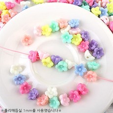 싼비즈 [6781-01]아크릴통과형 매화꽃 10mm 멀티랜덤 약30개