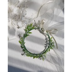 풀잎화관 조화 아기화관 조화 200일 웨딩 셀프촬영, 어른용