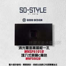 Panasonic國際牌 SO-STYLE 一孔消光霧面蓋板 埋入式開關 經濟款 WNSF6101, 1個, 霧黑,灰色