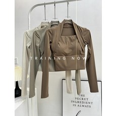 여성 패드내장 요가복 운동복 헬스 러닝복 발레복 볼레로스타일 슬림핏