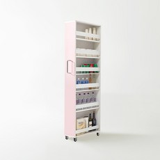 파로마 딜란드 슬라이딩 높은 틈새수납장 230, 핑크