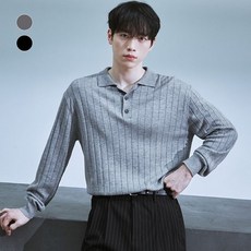 [매장정품] 드로우핏 울 서플 리브드 폴로 니트 [MELANGE GREY] 3726284