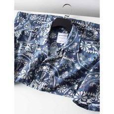 빈티지 꽃무늬 알로하 셔츠 레트로 반팔 하와이안